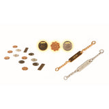 Hanging granules, leather tags, metal tags